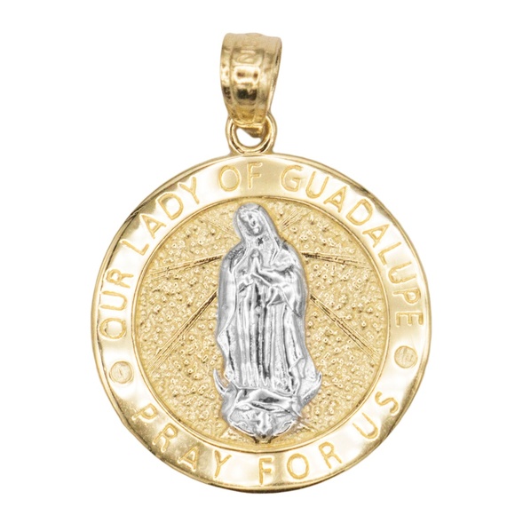 14k Yellow Gold Our Lady of Guadalupe Medallion